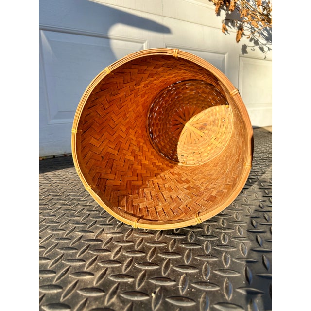 Late 20th Century Late 20th Century Tall Cylindrical Woven Basket For Sale - Image 5 of 6