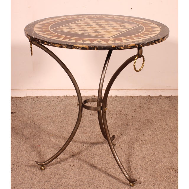 Pedestal Table with Pietra Dura Top and Game Board, 1700s For Sale - Image 3 of 12
