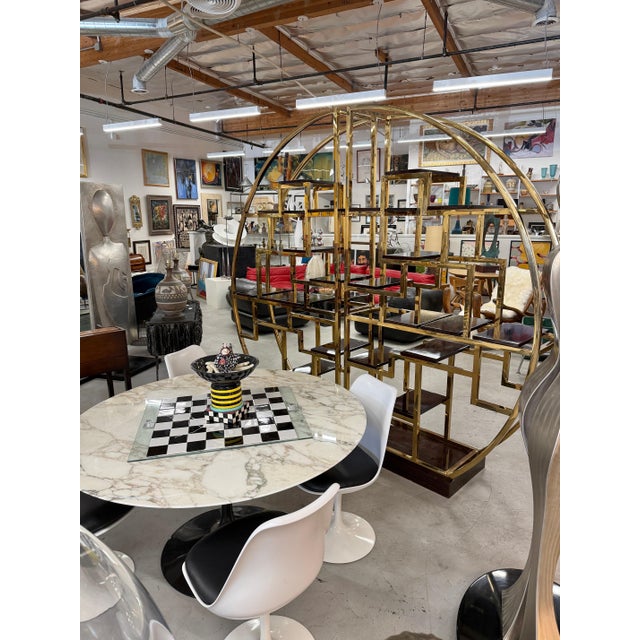 Custom Macassar Ebony and Brass Demi Lune Room Divider For Sale - Image 17 of 18