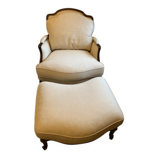 Hancocke and Moore Desmond Chair and Ottoman For Sale