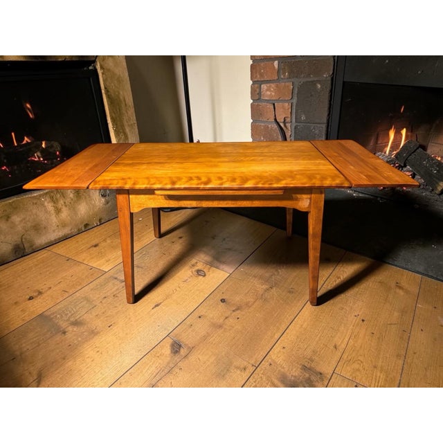 Brown 1950s Cushman Colonial Creations Draw Leaf Hard Rock Maple Dining Table For Sale - Image 8 of 11