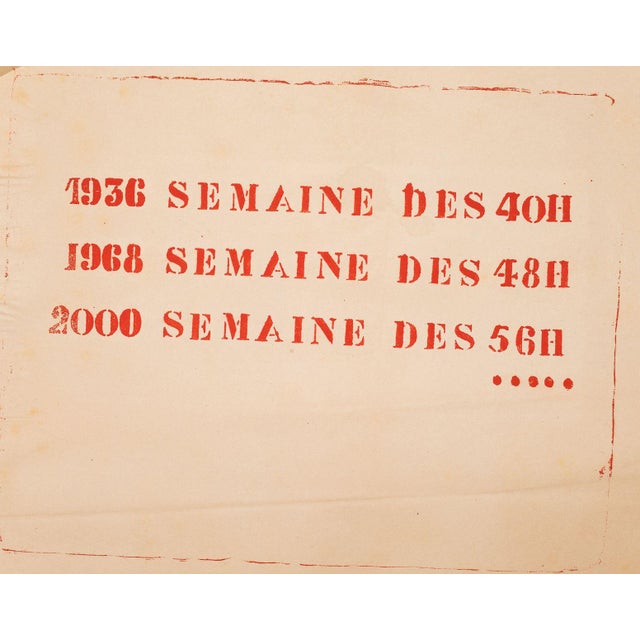 École Nationale Supérieure des Beaux-Arts Silkscreen Poster: 1936 40h Week, 1968 48h Week, 2000 56h Week, May 1968 For Sale - Image 4 of 4