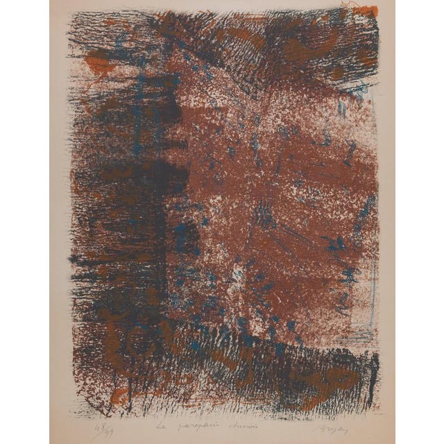 Camille bryen (1907-1977) the chinese umbrella original color lithograph signed in pencil limited edition of 99 (this is...
