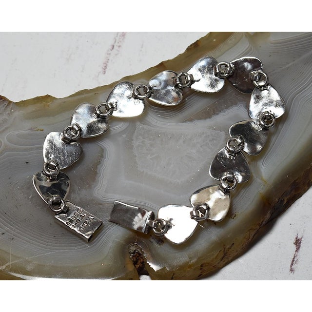 Mid 20th Century Vintage Mexican 950 Sterling Silver Multi Gemstone Tennis Bracelet For Sale - Image 5 of 17