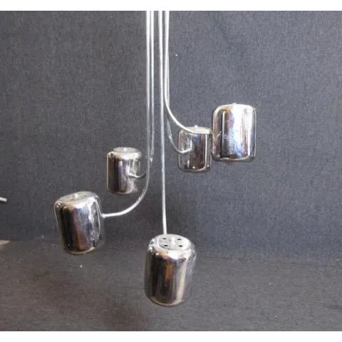 Mid-Century Modern Mid-Century Hanging Chrome Metal Lamp For Sale - Image 3 of 9