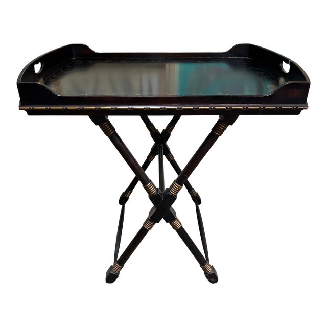 Toile Butler Tray Table Coffee Table X Base For Sale