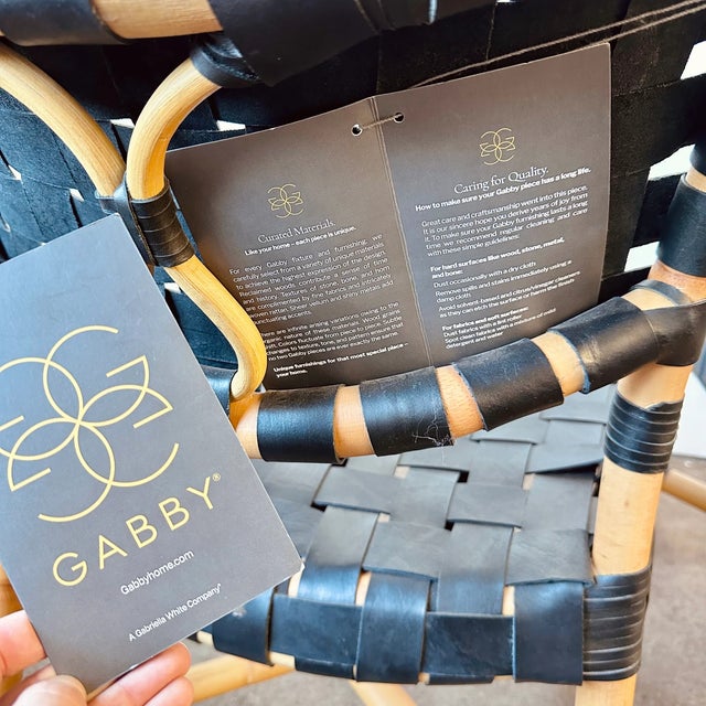 Morrison Leather Rattan Black Upholstered Dining Chair For Sale - Image 11 of 12