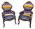 Antique Bohemian Stripped Upholstered Rustic Armchairs (All New Upholstery) Set of 2 For Sale
