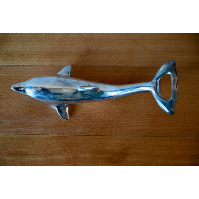 Dolphin Bottle Opener in Chrome-Plated Metal, Germany, 1980s For Sale - Image 3 of 6