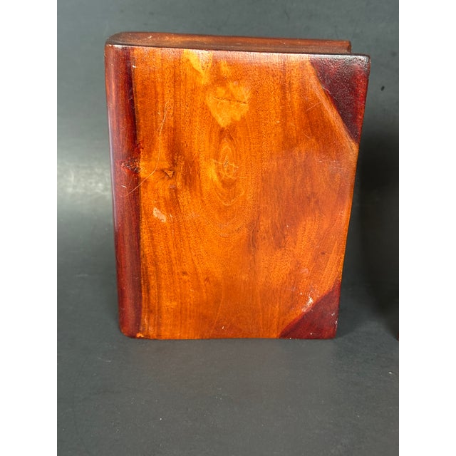 Rustic Vintage Handcrafted Wooden Faux Book Bookends, a Pair For Sale - Image 3 of 10