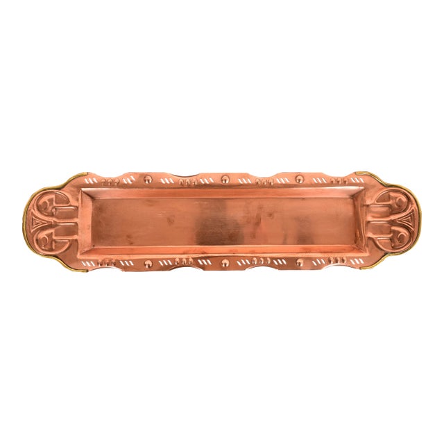 Liberty & Co. Style English Arts & Crafts Copper and Brass Tray For Sale