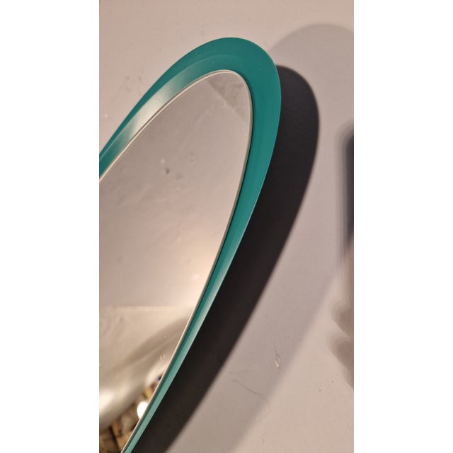 Mid-Century Modern Model Unghia Nail Lipstick Floor Mirror in Petrol Green For Sale - Image 3 of 15