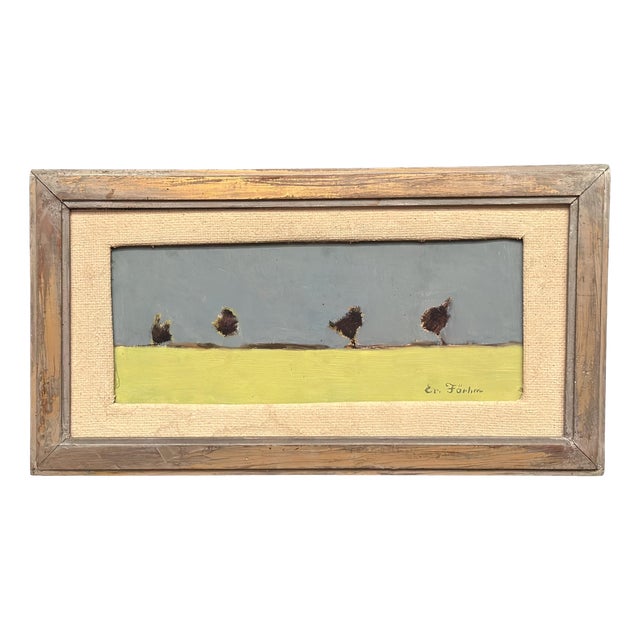 Evert Färhm, Scanian Landscape, 1950s, Oil Painting on Panel, Framed For Sale