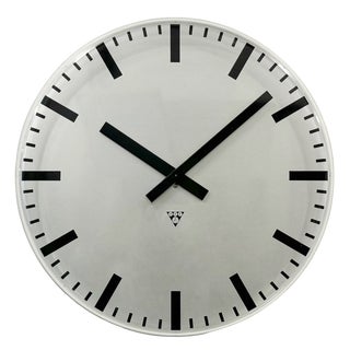 Large Vintage Office Wall Clock from Pragotron, 1980s For Sale