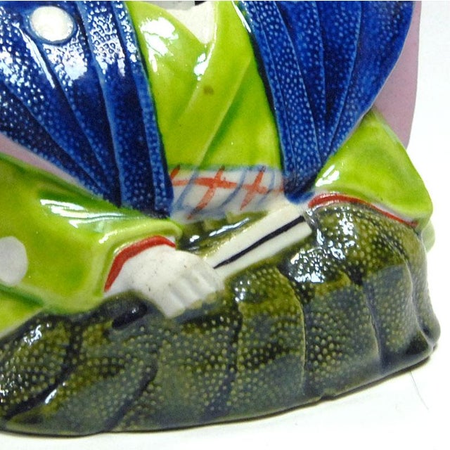 Japanese Rakugo Nodding Porcelain Figurine, 1890s For Sale - Image 6 of 10