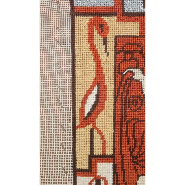 Erté Art Nouveau Deco Style Lady Needlepoint Hanging With Metallic Threading For Sale - Image 4 of 11