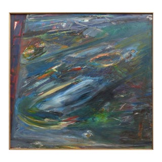 Abstract Acrylic Painting on Canvas by Warren Fischer ‘American, 1943-2001’ For Sale