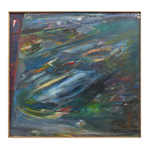 Abstract Acrylic Painting on Canvas by Warren Fischer ‘American, 1943-2001’