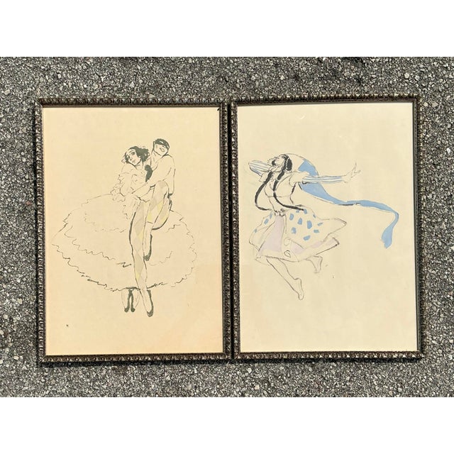 Vintage MCM Ballet Ruese Prints - Set of 2 For Sale In West Palm - Image 6 of 12