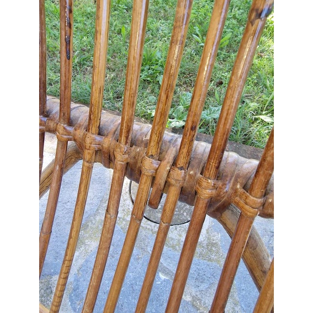 Wicker Jungle Armchair attributed to George Coslins for Gervasoni, 1950s For Sale - Image 9 of 14