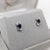 Blue Sapphire Stud Earrings With Diamond Accents: Solid 14k Gold, 4x3mm, Pair For Sale - Image 4 of 7