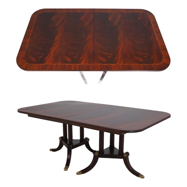 Henkel Harris Model 2276 Flame Mahogany Dining Room Table For Sale
