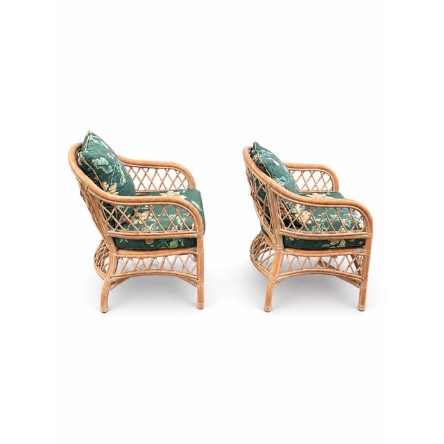 Mid-Century Modern Pair of Vintage Henry Link Pink Wicker Lounge Chairs | Palm Beach Coastal Hollywood Regency For Sale - Image 3 of 7