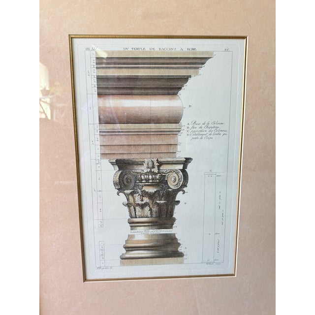 Beige Late 20th Century Pair of Framed Roman Architectural Engravings After v. Feoli, W. King Ambler, 22” X 26” For Sale - Image 8 of 8