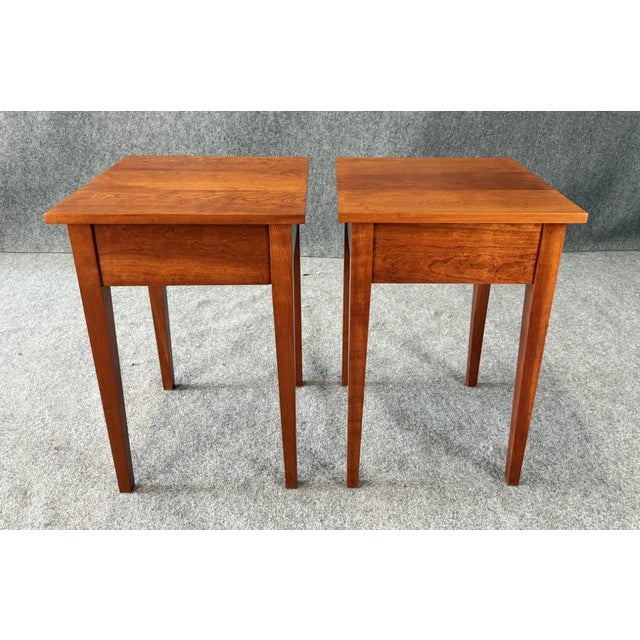 Pair of One-Drawer Cherry Side Tables by the Woodshed For Sale - Image 4 of 14