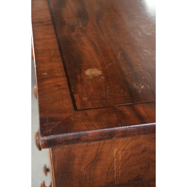 Brown Large Antique English Chest of Drawers/Commode from the Early 19th Century with 5 Drawers and Details For Sale - Image 8 of 13