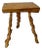 Mid-Century Brutalist Handcrafted French Twisted Splay Leg Fruit Wood Stool For Sale