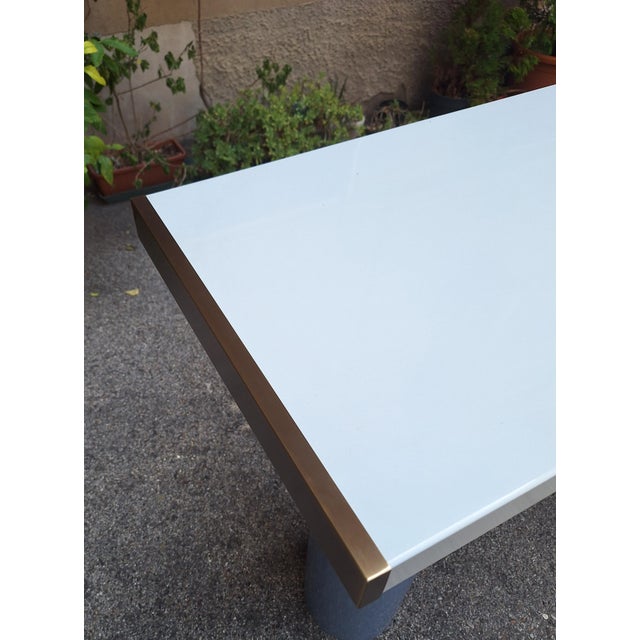1980s Console in White Lacquer with Cylindrical Plastic Legs by Tresoldi Salvati, 1980s For Sale - Image 5 of 9