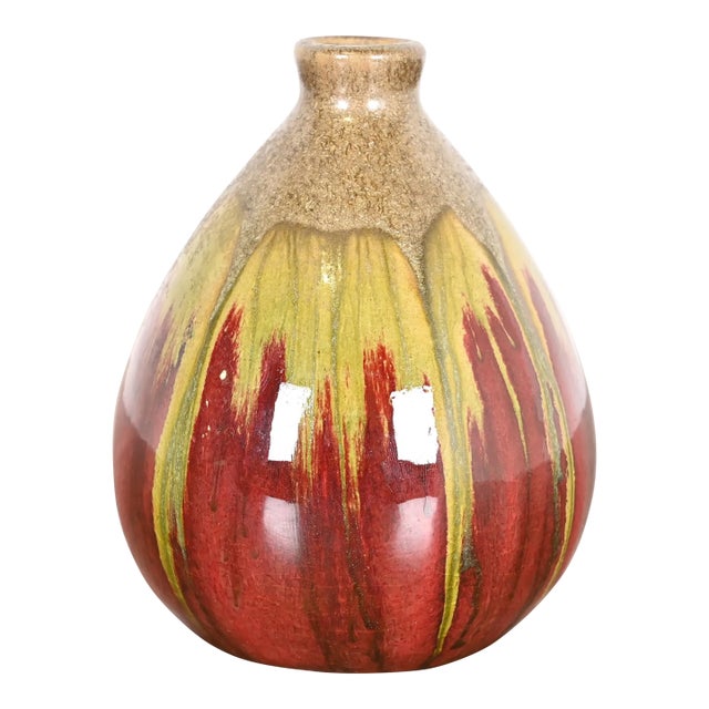 Modern Drip Glazed Ceramic Bud Vase For Sale
