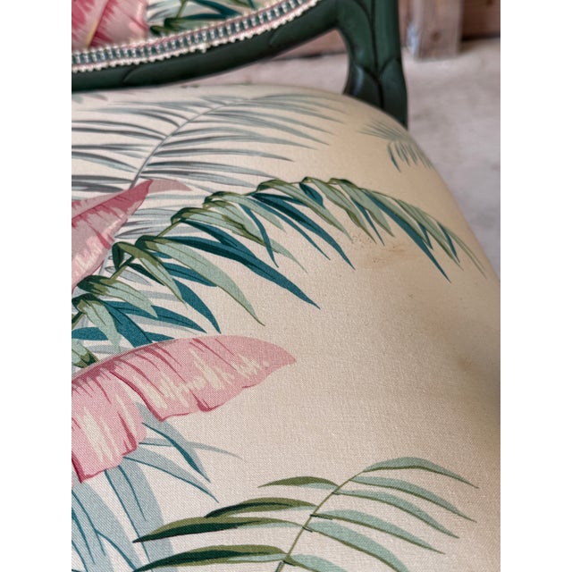 Dark Green Vintage Sculptural Faux Bois Armchairs in the Manner of Serge Roche, Pierre Frey Upholstery For Sale - Image 8 of 12