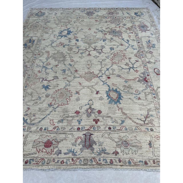 Textile 8.8x9.11 Oushak Carpet For Sale - Image 7 of 9