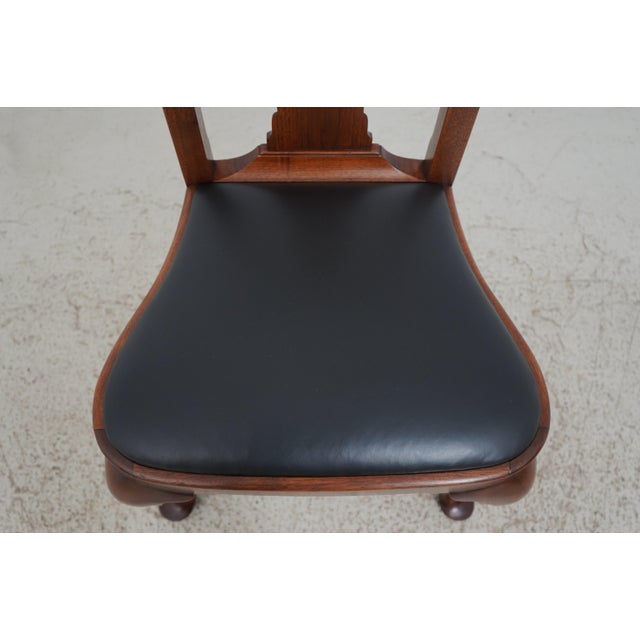 Wood Pair Bench Made Solid Walnut Side Chairs For Sale - Image 7 of 12