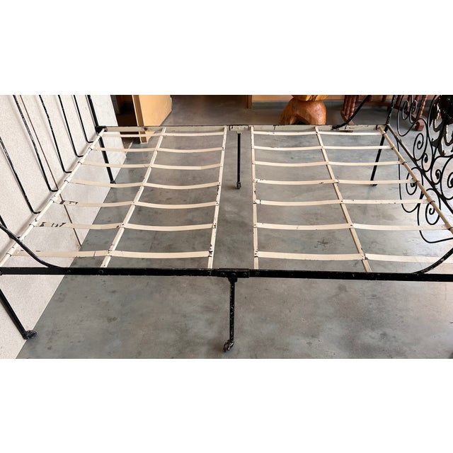 Gold Large Black and Golden Iron & Bronze Full Bed, Early 19th Century For Sale - Image 8 of 13