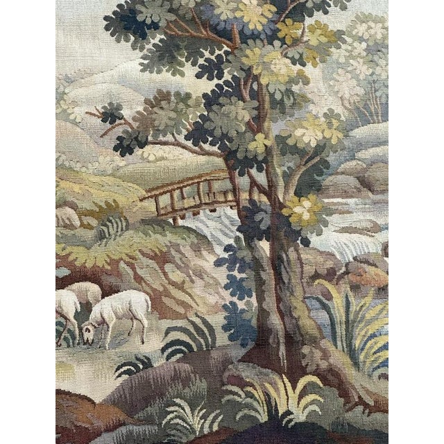 Gray Mid-Century Modern French Handwoven Aubusson Tapestry, 1920s For Sale - Image 8 of 18