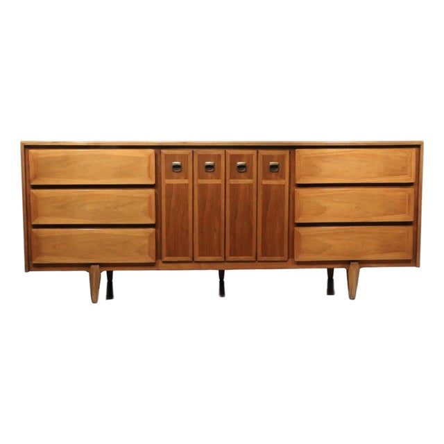 Nine Drawer Mid 20th Century Dresser by American of Martinsville For Sale