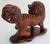 Antique Japanese Wood Shishi Foo Dog Lion Okimono Meiji Taisho Inlaid Eyes 10.5” For Sale - Image 4 of 7
