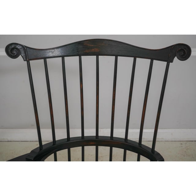 1990s Dr Dimes Windsor Style Desk Writing Arm High Back Chair For Sale - Image 5 of 12