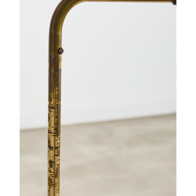 Pair of Koch & Lowy Omi Patinated Brass Pharmacy Floor Lamps For Sale - Image 13 of 18