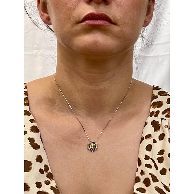 Designer Effy's 0.44 Ct Yellow & White Diamond Pendant with 14 Kt White Gold For Sale - Image 13 of 18