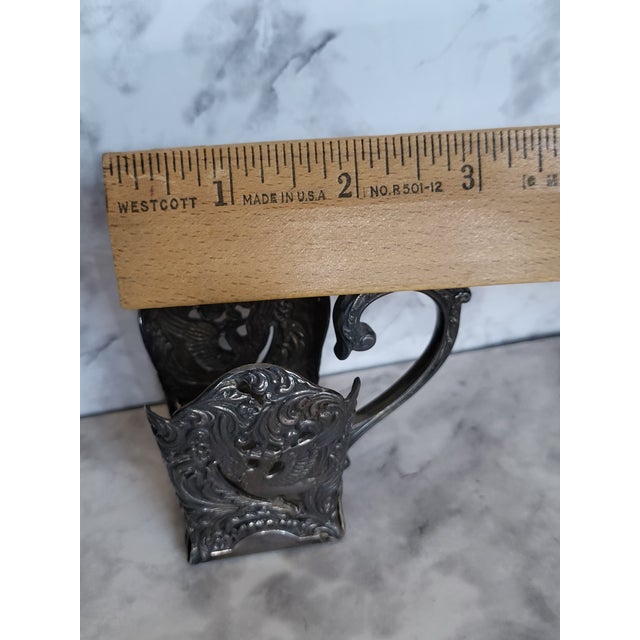 Dark Gray Vintage Pewter Inkwell Holder For Sale - Image 8 of 15