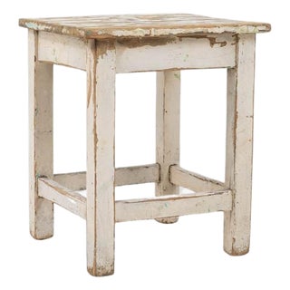Early 20th Century Central European Wood Patinated Stool For Sale