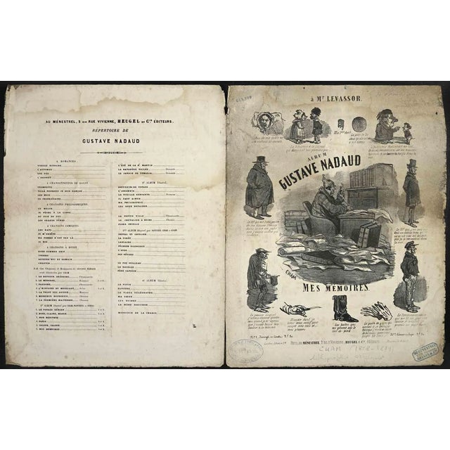 Cham, Album Gustave Nadaud-Mes Mémoires, Lithograph, Mid-19th Century For Sale