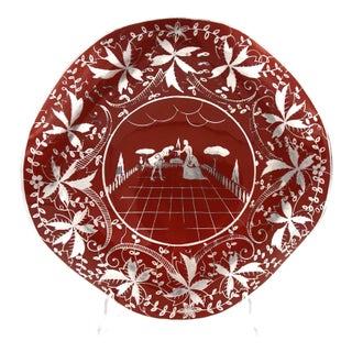 Italian Art Deco Silver-Overlaid Ceramic Bowl by Richard Ginori, 1930s For Sale