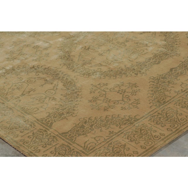 Traditional Rug & Kilim’s European Style Rug in Gold With Floral Medallions “Catana” For Sale - Image 3 of 9