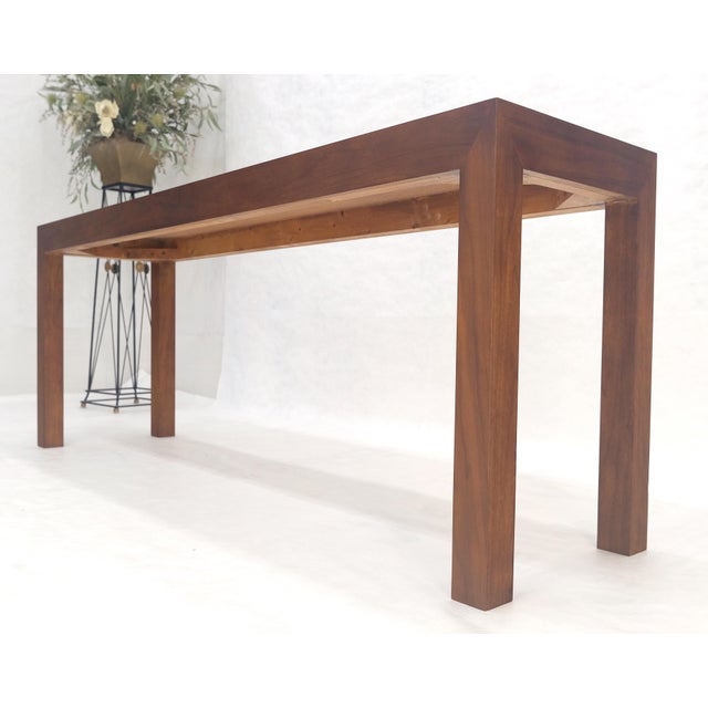 Walnut Mid Century Modern 6' Long Parsons Style Console Sofa Table Baughman MINT For Sale - Image 12 of 13