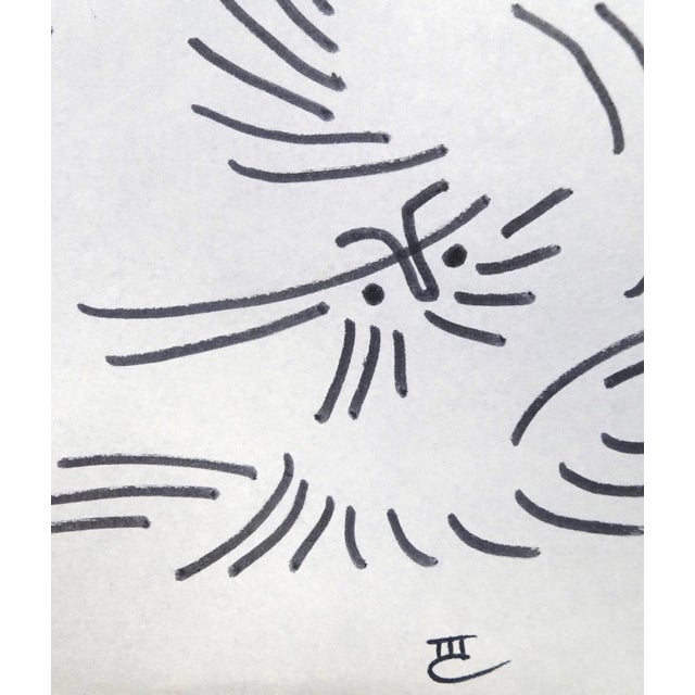 Abstract composition is an original artwork realized by Michel Cadoret. Penmarker on paper. The monogram of the artist is...